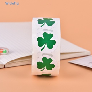 Widefig สติกเกอร์ฉลาก ลาย Shamrock Clover 1 นิ้ว สําหรับติดตกแต่งเสื้อผ้าเด็ก 500 ชิ้น