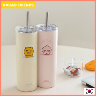 KAKAO FRIENDS Slim Stainless Steel Tumbler with straw 600ml