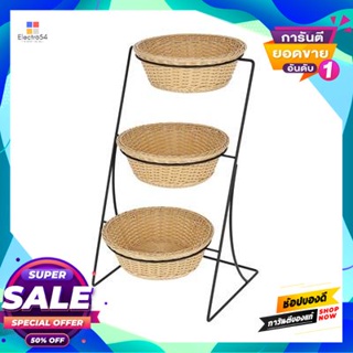 Round ถาดหวายเทียมอเนกประสงค์ทรงกลม 3 ชั้น Kasse Home รุ่น Zy19232Chn ขนาด 42 X 59 X 75 ซม. สีบีช3-Tier Round Artificial