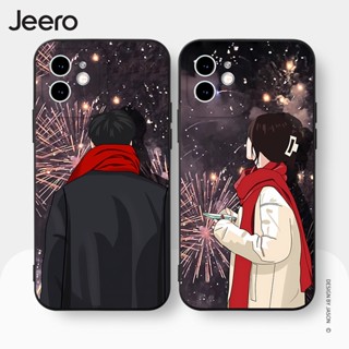 Jeero เคสคู่ เคสไอโฟน คู่รัก กันกระแทกซิลิโคนนุ่มน่ารักตลก เคสโทรศัพท์ Compatible for iPhone 15 14 13 12 11 Pro Max SE 2020 X XR XS 8 7 6 6S Plus พลัส HFE1794