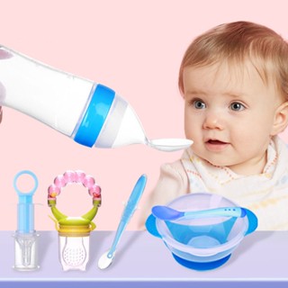 Combo 4 In 1 ชามใส่อาหารเด็ก ขวดนมซิลิโคน จุกนม ผลไม้ แปรงสีฟันเด็ก Puting Bayi ชุดอุปกรณ์สําหรับเด็ก