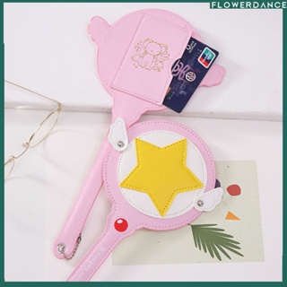 น่ารักการ์ตูนผู้ถือบัตรนักเรียนการ์ดฝาครอบ Magic Wand Card Case Girl Fairy Wand การ์ดกระเป๋า Lanyard บัตรเครดิตพวงกุญแจสำหรับผู้หญิงการ์ด Flowerdance