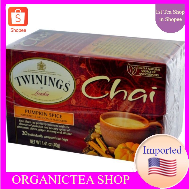 ชาทไว​นิงส์​ Twinings, Chai, Pumpkin Spice, 20 Tea Bags