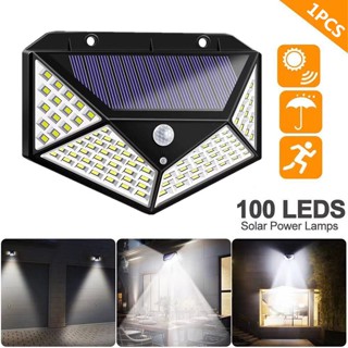 Solar motion sensor light 100 LED 3 โหมด ไฟติดผนังโซล่าเซลล์พลังงานแสงอาทิตย์ เซ็นเซอร์