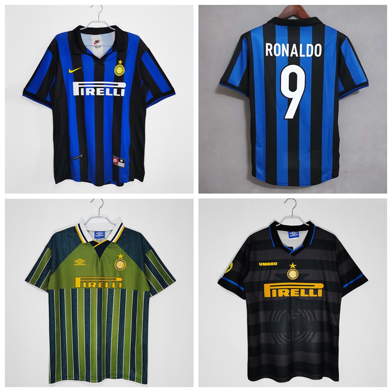 1998-99 Season Inter Milan Retro Home Jersey เสื้อฟุตบอลโรนัลโด้