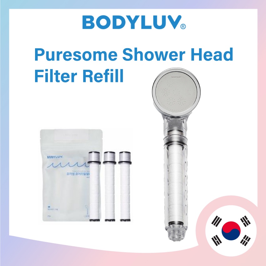 *พร้อมส่ง* [ Bodyluv ] ชุดหัวฝักบัวอาบน้ํา / ไส้กรอง (3 ชิ้น) จากเกาหลี