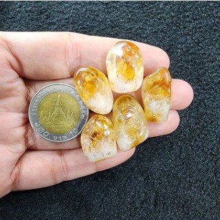 ผลึกแท่งหินซิทริน หินก้อนซิตริน ซินริน(Citrine)ราคาชุดละ150 มี 5 ชิ้น น้ำหนักประมาณ 30 กรัมต่อชุด