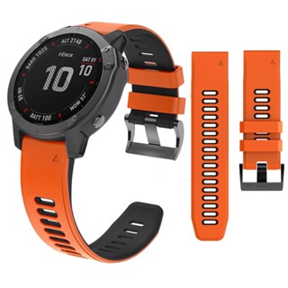 สายนาฬิกาข้อมือซิลิโคนยาง 26 มม. 22 มม. สองสี สําหรับ Garmin Instinct 2 2X Quaitx 7 7X 5 3