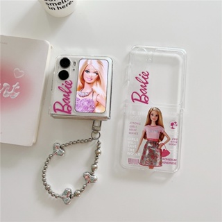 เคสแข็ง แบบฝาพับ กันกระแทก สําหรับ Oppo Find N2 Flip Barbie