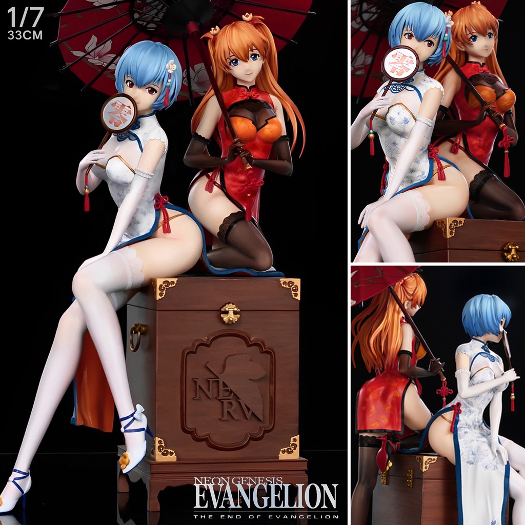 Figure ฟิกเกอร์ Apr Studio Evangelion EVA อีวานเกเลียน Asuka Shikinami &amp; Rei Ayanami อายานามิ เรย์ และ อาสึกะ แลงเลย์