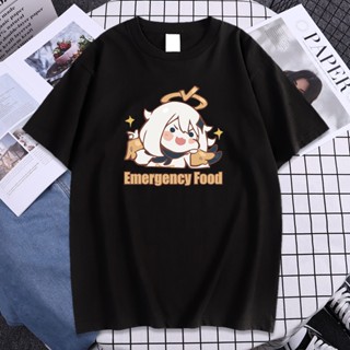 Vintage Style Stylish Customized Summer Genshin Impact Emeergency Food Print Vintage T Shirt_03