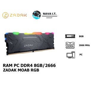 COINSคืน15%⚡FB9JMZV6⚡ ZADAK MOAB RGB RAM PC (แรมพีซี) DDR4 8GB/2666 (8GBX1) WARRANTY LT