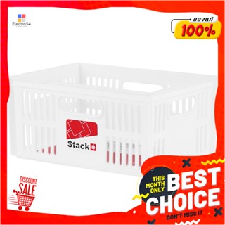 STACKABLE กล่องซ้อนได้ STACKO DT-21 S 28x19.8x13.3 ซม. สีขาวSTACKABLE STORAGE BOX STACKO DT-21 S 28X19.8X13.3CM WHITE