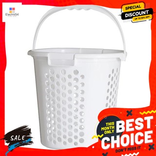 ตะกร้าผ้าพลาสติกพร้อมหูหิ้ว เกรดเอ รุ่น 5050 สีขาว Plastic laundry basket with handle grade A model