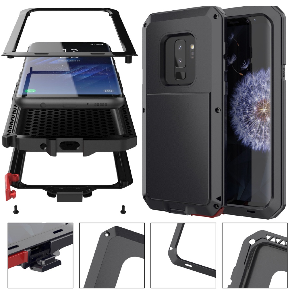 Samsung Galaxy Note 21 20 10 Plus Ultra Note 8 Note 9 ปลอกS10 S10E S10 S20 S21 S22 S23 S24 S25 Plus S9 PlusกันกระแทกHeavy Dutyอลูมิเนียมโลหะกรณี