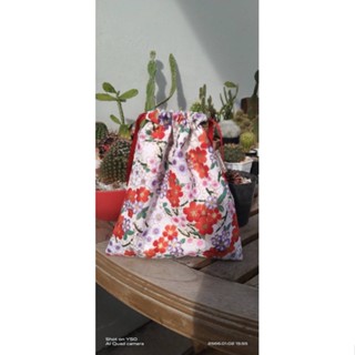 กระเป๋าผ้า ถุงผ้า Hand Bag COTTON 100%  ลายดอก ตรุษจีน