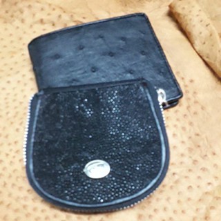 pack 2 pcs ostrich wallet + stingray coin  pocket กระเป๋าสตางค์