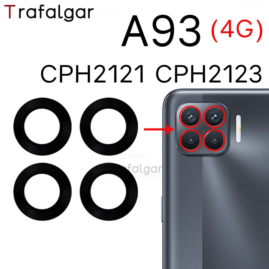 เลนส์กล้องด้านหลังด้านหลังสําหรับ OPPO A93 4G เปลี่ยนด้วยสติกเกอร์กาว CPH21 CPH2123