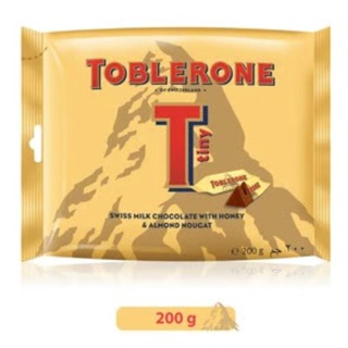 ช็อกโกแลตสวิตเซอเเลนด์ -Toblerone Tiny ช็อกโกแลต น้ำหนัก 200 กรัม มี 2 รส   BBF.23/01/24