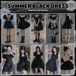 Lady black dress ชุดเดรสกระโปรง ทรงสลิม แต่งลูกไม้ สีดํา เหมาะกับฤดูร้อน สําหรับสตรี