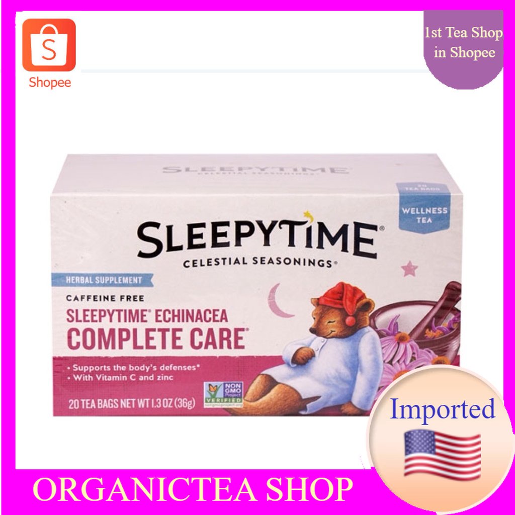 Celestial Seasonings Sleepytime® Echinacea Complete Care 20 Tea Bags ชาสมุนไพร ชาออแกนิค organic​
