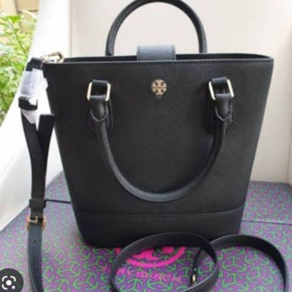 ่กระเป๋าสะพายสีดำ 73163 Tory Burch Saffiano Totes