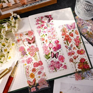 【Well 11】Flower Sticker สติกเกอร์ ลายดอกไม้ 3D DIY สําหรับติดตกแต่งสมุด