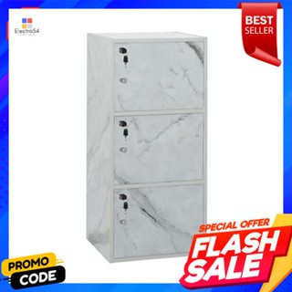 Cabinet ตู้ล็อกเกอร์ 3 ชั้น KASSA รุ่น ลายหินอ่อน สีขาวLocker Cabinet 3 Tier KASSA Model Marble Pattern White