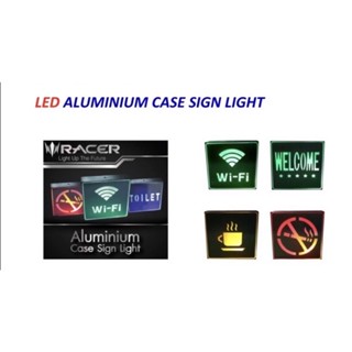 เรเซอร์ ป้ายไฟอลูมีเนียม LED ขนาด 11*11ซม