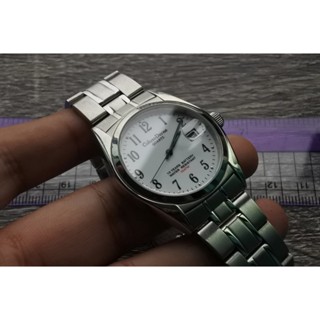 นาฬิกา Vintage มือสองญี่ปุ่น COLUSO DERNE ระบบ QUARTZ ผู้ชาย ทรงกลม กรอบเงิน หน้าขาว หน้าปัด 38mm