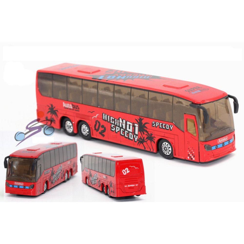 Transquillity โมเดลรถบัสโลหะผสมรูปทรงรถบัสคุณภาพสูงแสงและดนตรีดึงกลับ - รูปที่ 7