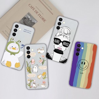 เคสโทรศัพท์ ซิลิโคนนิ่ม กันกระแทก ลายเพ้นท์น่ารัก สําหรับ Samsung Galaxy A54 A 54 A54