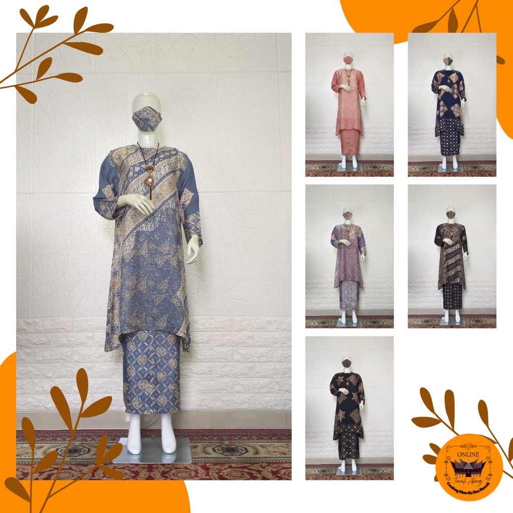 Ndr Premium Semi Silk ลาย้เหนียว เซี่ยงไฮ้คอปก Kurung Kebaya ชุดกระโปรง