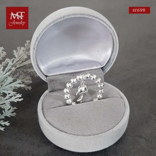 MT แหวนเงินแท้ บอลกลม รอบวง ประดับตุ้งติ้งโลมา ไซส์: 52, 58, 60 Solid 925 Sterling Silver Ball &amp; Dophin Ring (sr698) MT Jewelry มณีธารา