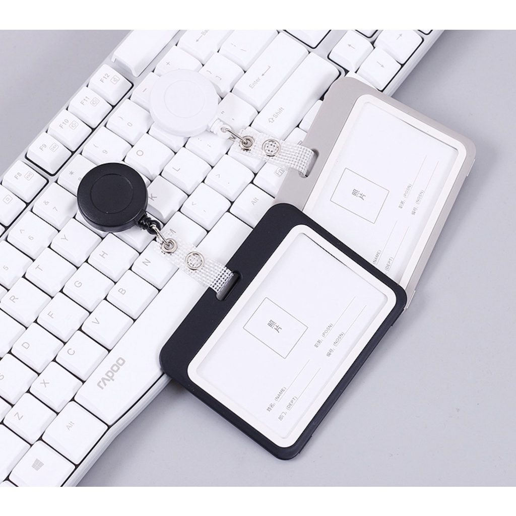 ป้ายแขวนบัตร ที่ใส่บัตร ที่ใส่การ์ด Card Holder บัตรนักเรียน บัตรพนักงาน สีดำ สีเทา แนวตั้ง แนวนอน - รูปที่ 7