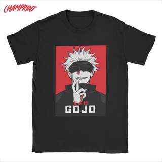 เสื้อยืดแขนสั้นลําลอง คอกลม พิมพ์ลายอนิเมะ Jujutsu Kaisen Gojo Satoru แฟชั่นคู่รัก สําหรับผู้ชาย และผู้หญิง_02