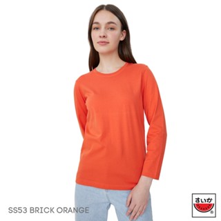 แตงโม (SUIKA) - เสื้อแตงโมคอกลมแขนยาว รุ่น SUPERSOFT LONGSLEEVES สี SS53 BRICK ORANGE