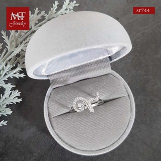 MT แหวนเงินแท้  ดีไซน์ เลข 9 ไทย cz ไซส์ : 51, 54, 55, 56  Solid 925 Sterling Silver Ring (sr744) MT Jewelry มณีธารา