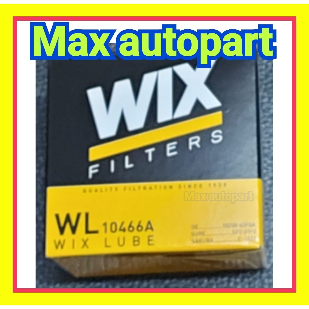 Wix WL10466A เดิมคือ WL7200 ไส้กรองน้ำมันเครื่อง 1 ลูก 10466 7200 Nissan March Tiida Mazda, Subaru แ