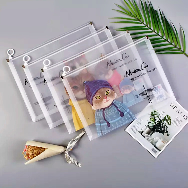 แฟ้มใส่เอกสารA4 แฟ้มซอง ซิปล็อค แฟ้มใส่เอกสาร แฟ้มซิปใส่เอกสาร ขนาด A4 ลายการ์ตูน กระเป๋าใส่เอกสาร