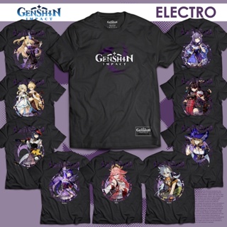 Nanzan Console Genshin Impact Electro Characters Collection Gaming Cotton T-Shirt Unisex Tee_05