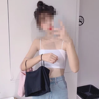 สายเดี่ยวเกาะอกไร้ขอบเสริมฟองน้ำ งานดี | มีฟองน้ำ