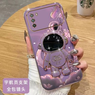 เคสโทรศัพท์มือถือ ขอบตรง ลายนักบินอวกาศ พร้อมขาตั้ง สําหรับ poco X3 X3NFC X3 pro poco M3 poco M3 pro poco X4pro 5G poco M4 pro 4G poco C40 poco M4 4G M5 4G