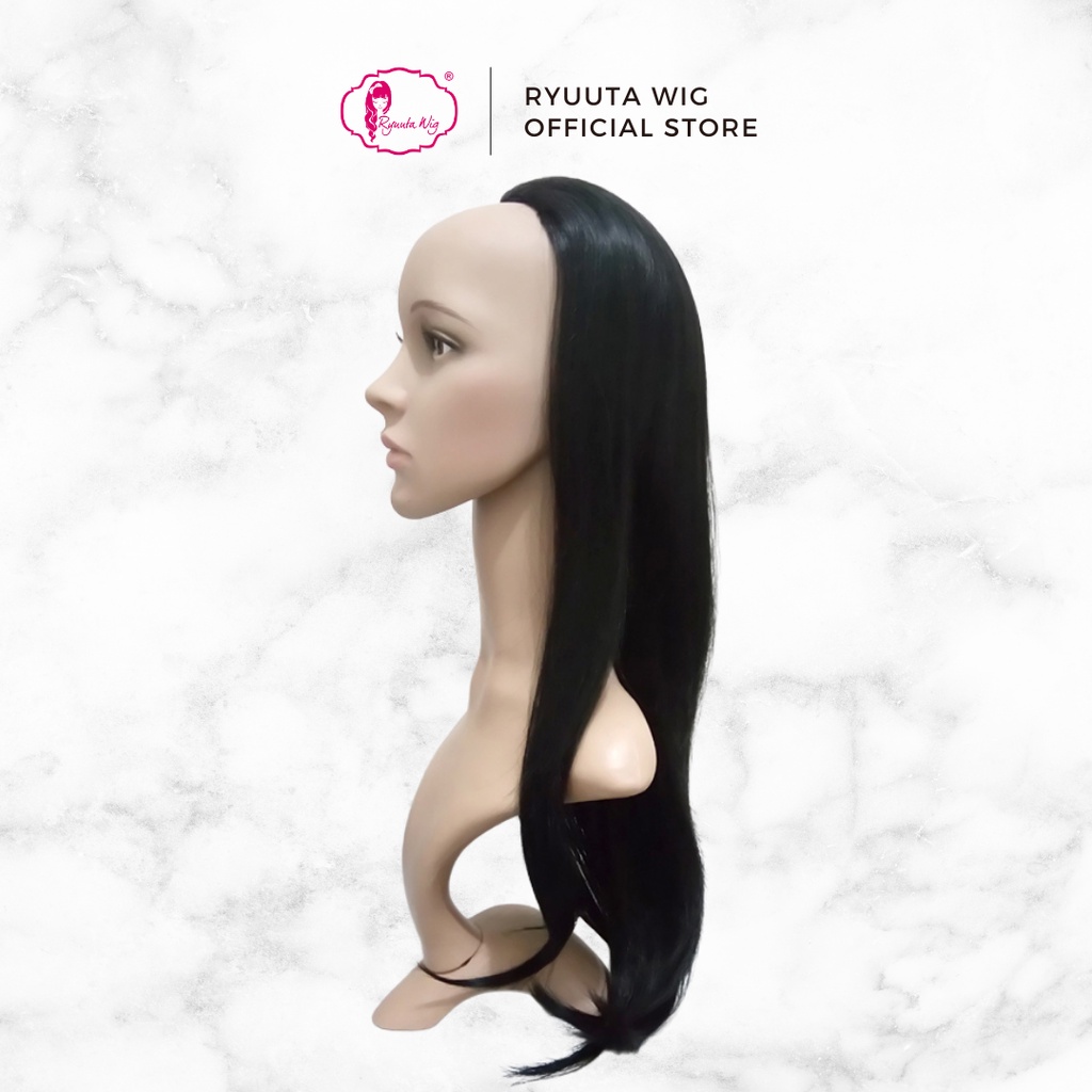 Ryuuta Wigs Half Wigs Half Wigs Half Straight Long Black Brown 70 cm