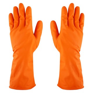 RUBBER ถุงมือยาง ตราม้า สีส้ม Size MRUBBER GLOVES HORSE BRAND MEDIUM ORANGE