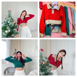 เสื้อครอปโปโล เสื้อครอป เสื้อแขนยาว กันหนาว ใส่ต้อนรับวันคริสต์มาส น่ารัก ลูกคุณ ใส่กันหนาว กันแดด สีสันสดใส สวยงาม