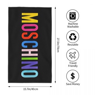 Moschino (1) ผ้าขนหนู ทรงสี่เหลี่ยม ดูดซับน้ํา ขนาด 70x40 ซม. สําหรับเล่นกีฬา โยคะ ฟิตเนส วิ่ง กลางแจ้ง