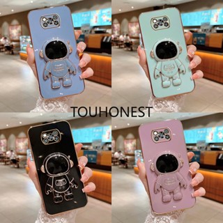 เคส Xiaomi Poco C40 เคส Xiaomi Poco C31 เคส Xiaomi Poco X3 Pro เคส Xiaomi Poco X2 Case Xiaomi Poco M2 Cover Xiaomi Poco M3 Case Xiaomi Poco X3 NFC Casing Luxury Cute Silicone 3D Astronaut Stand Phone Cover Case โทรศัพท์มือถือ ซิลิโคน ลายนักบินอวกาศ