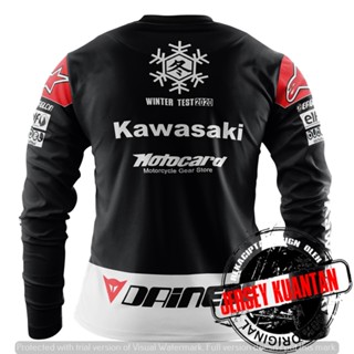 เสื้อกีฬาแขนยาว ลาย Kawasaki Winter TEST 2023 สินค้าพร้อมส่ง