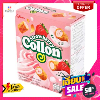 Taiwan Collection กูลิโกะ​ โคลลอน บิสกิตโรล รสสตรอว์เบอร์รี่ 46 ก. Glico Collon Biscuit Roll Strawberry Flavor 46 g.บิสก